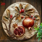 Temu｜8x8인치 생동감 넘치는 석류 테마 알루미늄 벽 예술 - 내구성 있고, 자외선 및 스크래치 방지, 걸기 쉬움, 거실 장식에 완벽, 우아함과... 