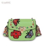 Mini Leather Crossbody w/Applique Designs | 가방
