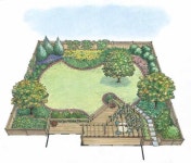 Plan - Drought-Tolerant Garden Landscape from Eplans - House Plan Code HWEPL11457(이미지 포함) | 정원 가꾸기, 야외, 정원 설계
