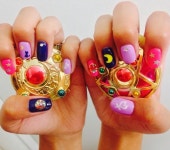 Sailor Moon Nail Art | 네일아트, 네일 아이디어, 세일러문