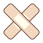 유토이미지 | 엑스자 모양의 살색 상처 반창고