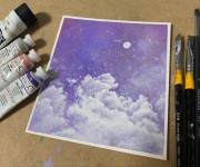 구름 아크릴화☁️ Cloud acrylic painting | 구름, 아크릴화