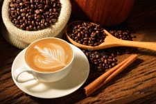 Coffee. A cup of cafe latte and coffee beans , #AD, #cafe, #cup, #Coffee, #beans, #coffee #ad | 비스킷, 에스프레소, 커피