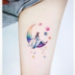 #tattooistbanul #tattoo #tattooing #colortattoo #fairy #fairytattoo #moontattoo #타투이스트바늘 #타투 #달… | Tatoeages... 