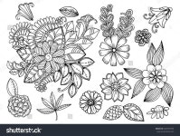 꽃들꽃무늬 낙서 스톡 벡터(로열티 프리) 268749794 | Shutterstock | Immagini, Tema, Free