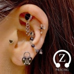 Pin page 제트 피어싱 💙 Z Piercing on Instagram: “✨인천 부평 제트피어싱✨ 🖤블랙 셋팅🖤 이너컨츠에 체인연결하시고... 