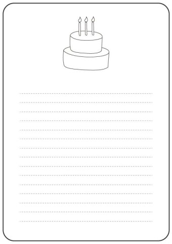 심플 생일축하 흑백 편지지 도안- 이단케이크 (A4 사이즈-PDF 파일 다운로드) 무료 편지지 - 2022 | 편지지, 생일 축하, 흑백
