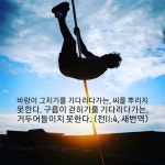 바람이 그치기를 기다리다가는 씨를 뿌리지 못한다. 구름이 걷히기를 기다리다가는 거두어들이지 못한다. (전11:4 새번역) 알수 없는 것들은... 