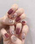 「 너 증말 열일하는군아 버건디야❤️ . . . . 」 #bridalnails | Bridal nail art, Elegant nail art, Pretty nail art designs