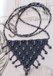 Collier Micro-macramé Indigo, Jet Hematite : Collier par choubidou-et-compagnie(이미지 포함) | 매듭
