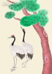 이미지·일러스트·그래픽·영상을 검색하세요. 유토이미지 | 한국 전통 배경 - 소나무와 두루미 | Drawings, Illustration, Graphic