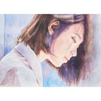 1시간 동안 가볍게손풀기c #청순미뿜뿜 #아이유 #밤편지 인물수채화도 가우디지요c . #노원가우디미술학원 #기초디자인...