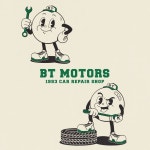 BT MOTORS / 비티 모터스 VISUAL IDENTITY DESIGN / 캐릭터형 로고 - 수입차&국산차 전문정비 업체 BT MOTORS의 캐릭터형 로고입니다. 정비 도구와... 
