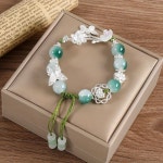 For Temu｜Retro Chinese Style Bracelet With - Synthetic Crystal, No Plating, Suitable For - 2024 | 나비 디자인, 팔찌, 스타일