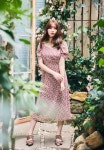 Yume Treasure 스페셜 에디션 H2622 다양한 색상의 클래식 슬리밍 드레스 일본식 하이 웨이스트 롱 스커트 V 넥 풀오버