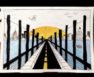 Pin de My Info em 초등 art | Desenhos de perspectiva, Desenho de cidade, Desenhos perspectiva