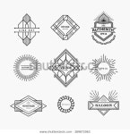 Set Vintage Linear Thin Line Geometric 스톡 벡터(로열티 프리) 389872063 | 기하학적 모양, 빈티지, 아티스트