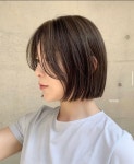 단발 파마 머리 스타일 | 단발 헤어컷, 짧은머리 헤어컷, 단발머리 헤어스타일