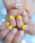 Most Trendy Yellow Nail Design You Will Love ~ modifikationcar.com | 플라워 네일, 네일아트, 젤네일아트