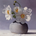 New little anemone painting #oil painting #anemone #stilllife #pot#sunlight | 꽃그림, 아네모네, 정물