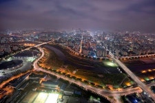 The night view of Anyang river, Seoul, South Korea - 목동에서 바라본 안양천 | South korea, Waterway, Sydney harbour bridge