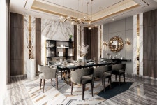 XISTO RUG IN A MODERN, SOPHISTICATED DINING ROOM XISTO RUG IN A MODERN, SOPHISTICATED DINING ROOM - 2024 | 식당