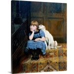 Pin by 뷰티 on Woman reading in 2020 | Girl and dog, 8x10 canvas art, Dog paintings