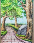 갑천초에 있는 란옥 정님의 핀 | 풍경 수채화, 초록 풍경 그림, 수채화 풍경