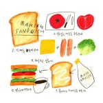 Pin page 봉봉오리 on Instagram: “내맘대로샌드위치 #sandwich#brunch#recipe#recipeillustration#foodillustration” | イラスト... 