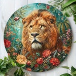 1pc 8x8인치(20x20cm) 둥근 알루미늄 사인 금속 사인 아름다운 사자 레트로 틴 사인 벽 장식, 방 장식, 집 장식... 