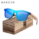 Barcur 편광 된 검은 호두 나무 선글라스 남자 광장 여자 태양 안경 uv400 oculos gafas oculos de sol masculino