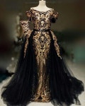 Luxury sequinned dress with overskirt | 드레스, 패션 의상, 패션