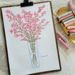 오일파스텔 꽃 드로잉 | 꽃다발 그림, 꽃그림, 오일 파스텔 드로잉