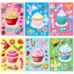 6pcs 케이크 아이스크림 퍼즐 스티커, 새로운 디저트 재미 DIY 컵케익 스티커