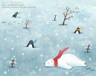illustration #character #artwok #picture #painting #digitalart #painter  #animal #polar bear #일러스트 #그림 | 그림, 아크릴화