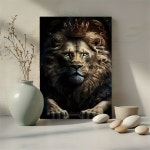 Temu｜Lienzo de arte Royal Lion: Decoración de pared con león... Royal Lion: Decoración de pared con león majestuoso - Listo... 