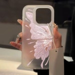 Temu｜아이폰 14/15용 화려한 핑크 나비 무광 Tpu 케이스 - 아이폰 11 Pro Max/12/13/14/15 호환 Capa para Celular Apple... 