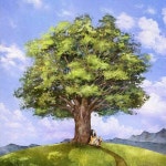 showing off its green leaves on the hill. 언덕 위 푸른 잎을 자랑하던 아름드리나무 한 그루. (Full Ver. grafolio.com/works/220811)