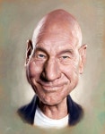 Caricatura de Patrick Stewart | 캐리커처, 얼굴, 인물화
