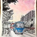 mrt_illust on Instagram: “버스정류장 풍경 그리기 #busstop #drawing #버스정류장드로잉 #어반드로잉 #urbansketch #urbansketch... 