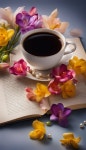 Cup of coffee and freesias - 2024 | 커피