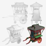 Korean Food Cart (포장마차), Luli ArtStation - Korean Food Cart (포장마차), Lucile DELANOË | Food cart, Food cart design... 