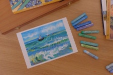 오일파스텔로 그린 빈센트 반 고흐의 바다 그림 | 명화 그리기 / 드로잉 힐링 브이로그 - YouTube