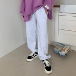 퍼니걸스 6944 밴딩 무지 기모 와이드 롱 조거 트레이닝 팬츠 여성의류 - 2023 | 여성 의류, 트레이닝