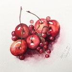 고마워 체리 :) 🍒 #체리 #열매 #그림 #수채화 #감성수채화 #수채일러스트 #수채화일러스트 #물맛 #힐링 #취미 #일러스트... 