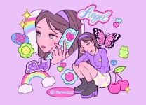 사랑스러운 취향 가득, 맥시의 키치한 하이틴 일러스트 | 맥시