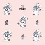 momorei on Instagram: “#리코#캐릭터#토끼#패턴#핑크#패턴디자인#캐릭터디자인#카카오이모티콘 #rico#character... 