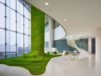 CJ Blossom Park Research and Discovery Center located in Suwon, South Korea. Designed by CannonDesign. | 건축, 실내정원, 놀이터... 