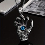 Temu｜Ancient Pendant Jewelry, Domineering Devils Hand Sweater Chain, Dragon Claw Blue Eyes Pendant Temu｜Collar de colgante... 