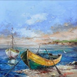 슬민에 있는 Mint님의 핀 | 풍경 그림, 유화, 배 그림